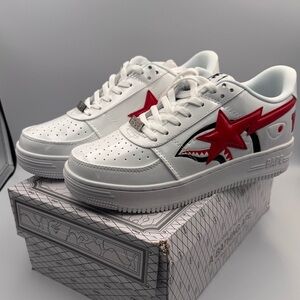 Bape Sta Low M2 White Shark Face Sneaker